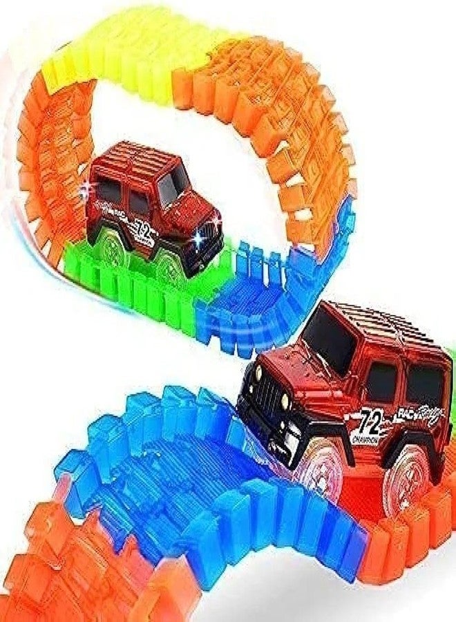 HARIRUP Glow in The Dark Twister Race Car Track with Flashing Lights - Flexible Railway for Mini Cars, Single Pack - Image 4